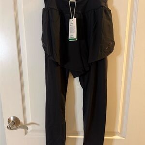 HALARA Black Flowy Shorts with Built-In Leggings